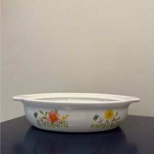 Vintage 80s 90s Country Flowers By Andrea Casserole Cookware Serving Dish